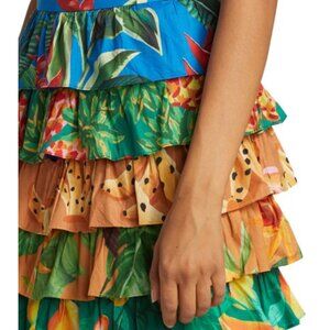 NWOT Farm Rio Mixed Prints Multi Layered Midi Skirt XS $195